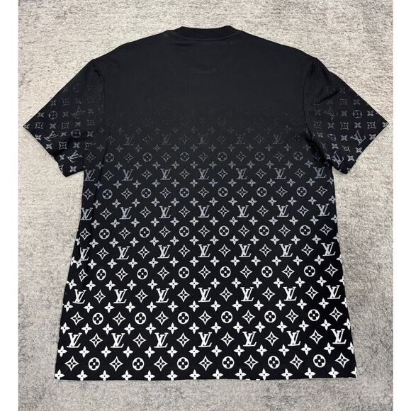 Louis Vuitton Monogram Gradient Black White Logo Short Sleeve T-Shirt Medium M - Picture 12 of 16